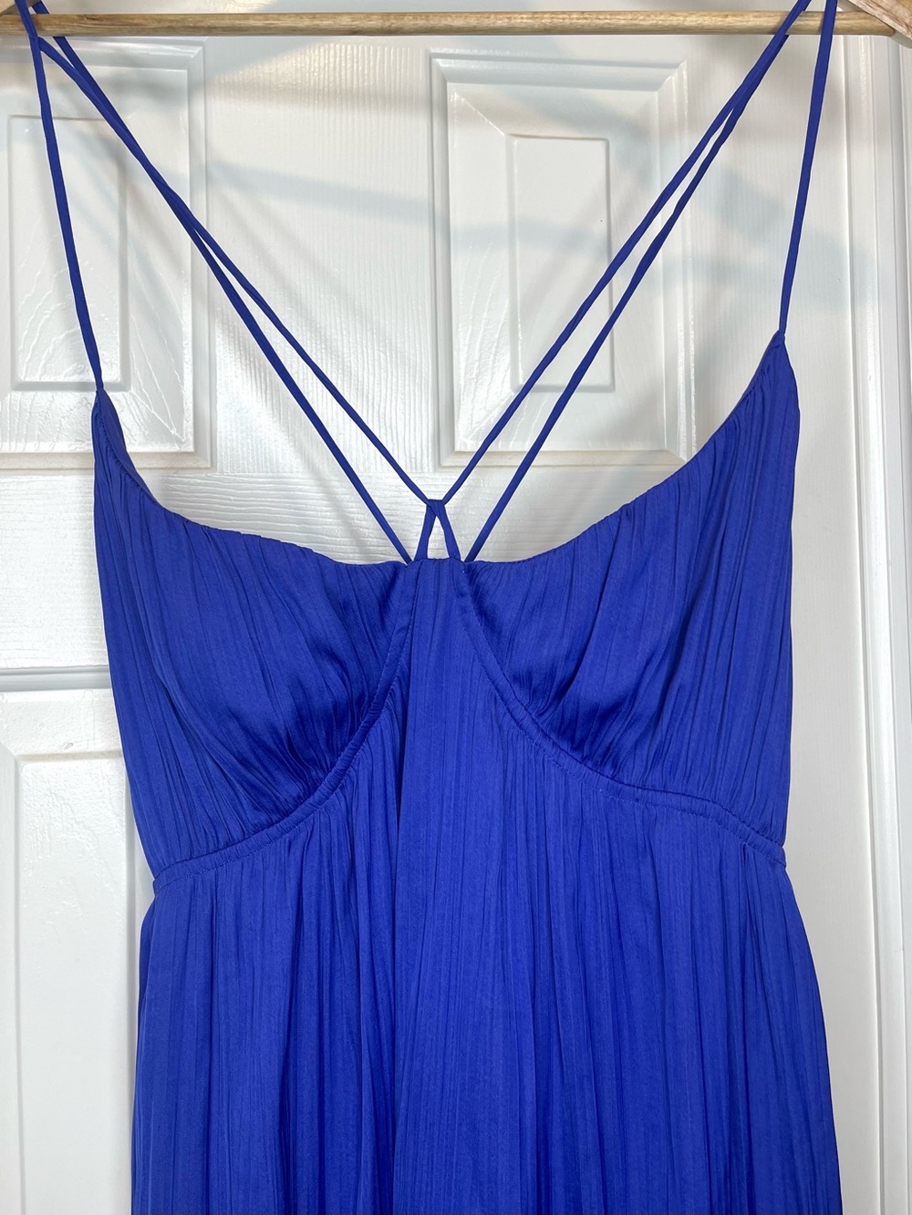 Anthropologie Halter Side-Slit Maxi Dress Cobalt Blue XL - Picture 6 of 10